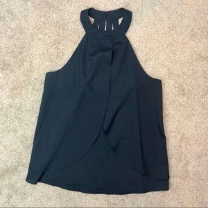 Black High Neck Sleeveless Top